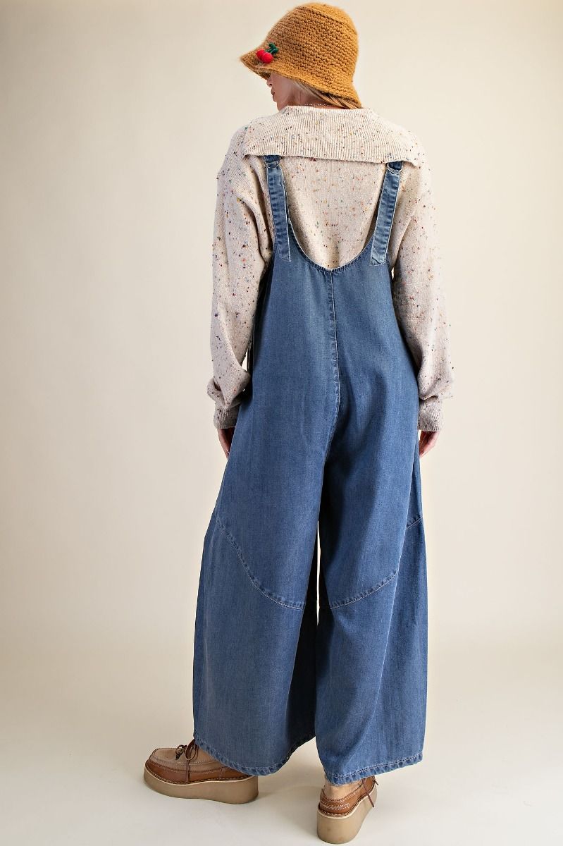 Easel Washed Chambray Jumpsuit