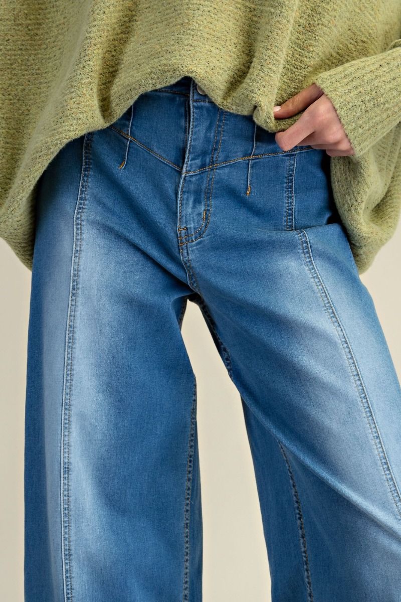 Easel Washed Stretch Denim Pants