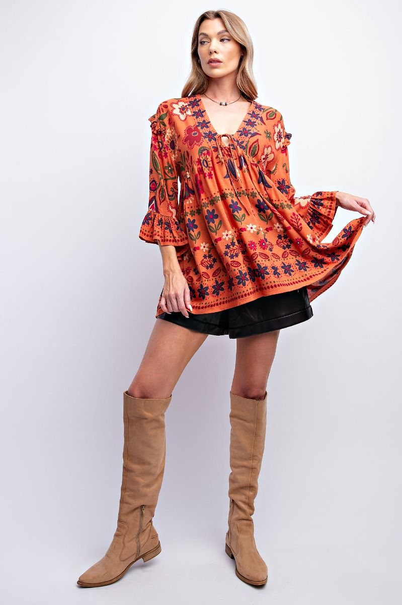 Easel What I Like Printed Tunic Top