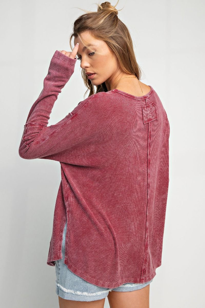 Easel Mineral Washed Rayon Top