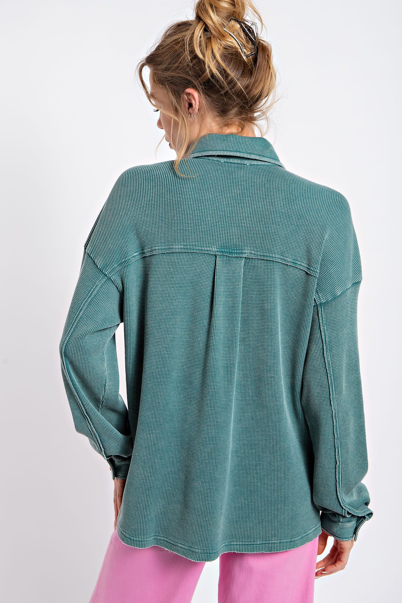 Easel Washed Thermal Knit Top