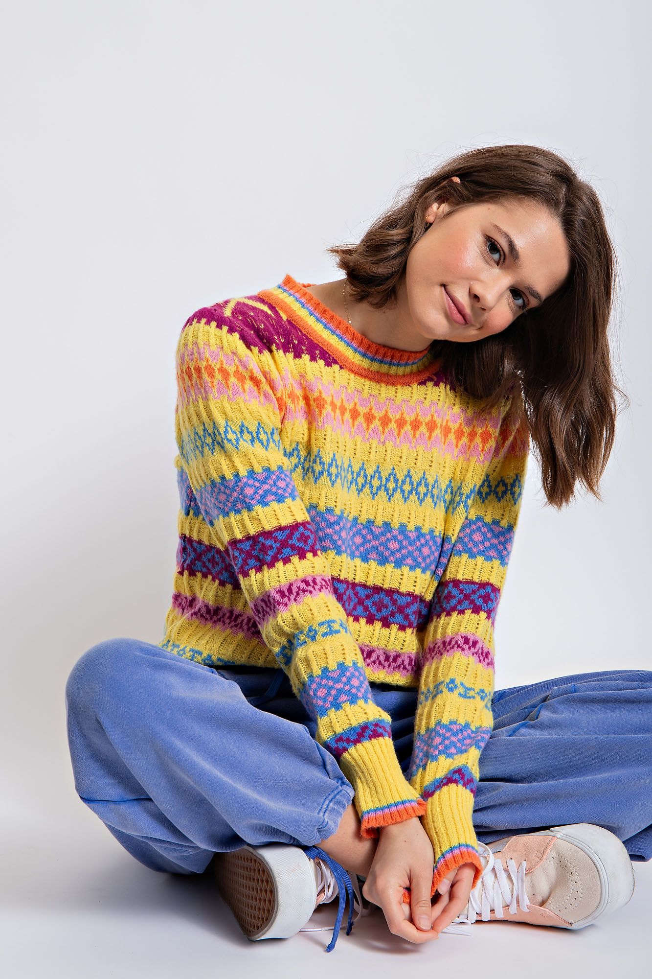 Easel Pattern Knit Sweater
