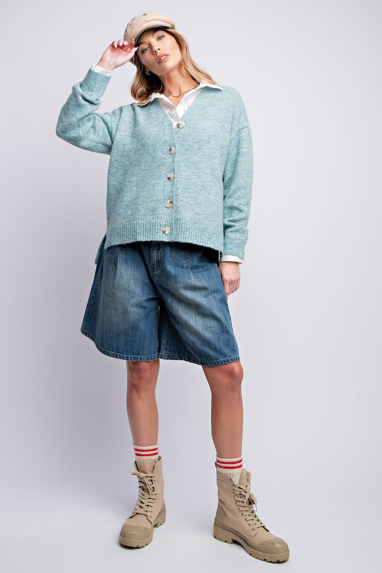 Easel Button Down Sweater Cardigan
