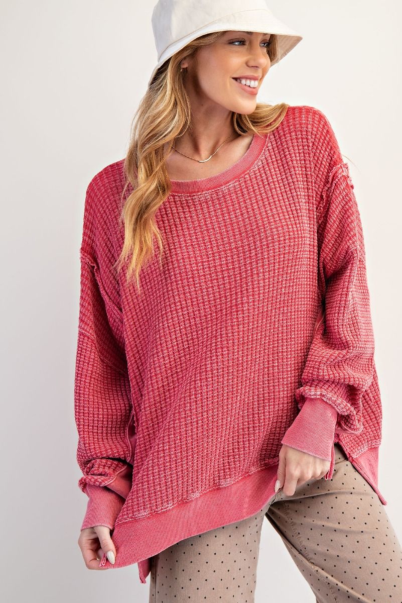 Easel MIneral Washed Thermal Pullover