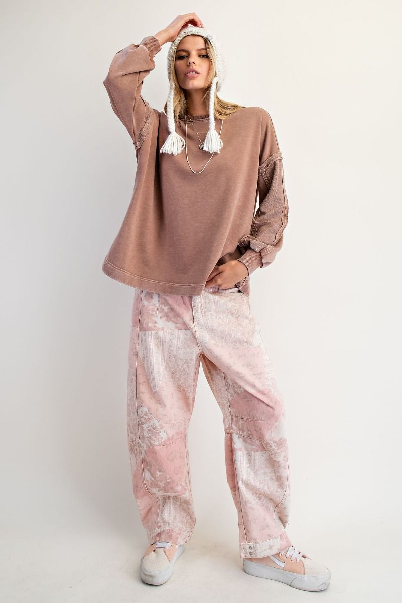 Easel Mineral Washed Terry Pullover