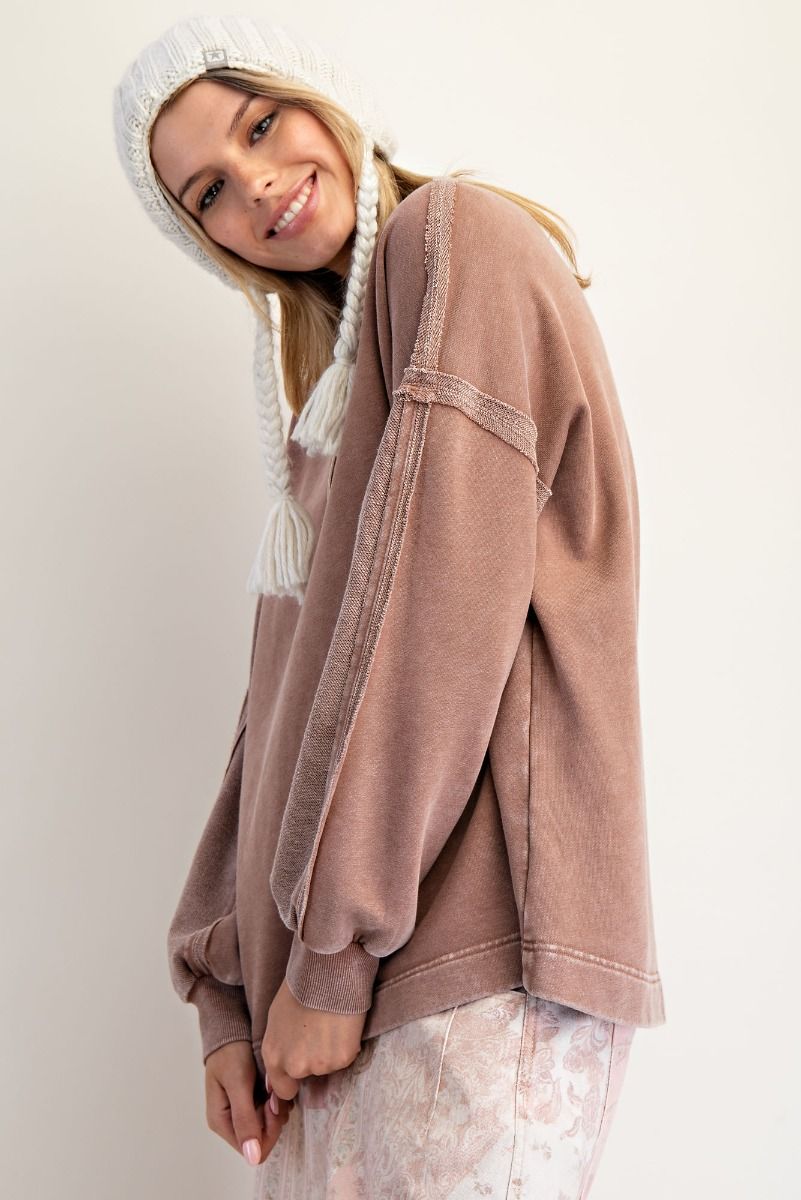 Easel Mineral Washed Terry Pullover