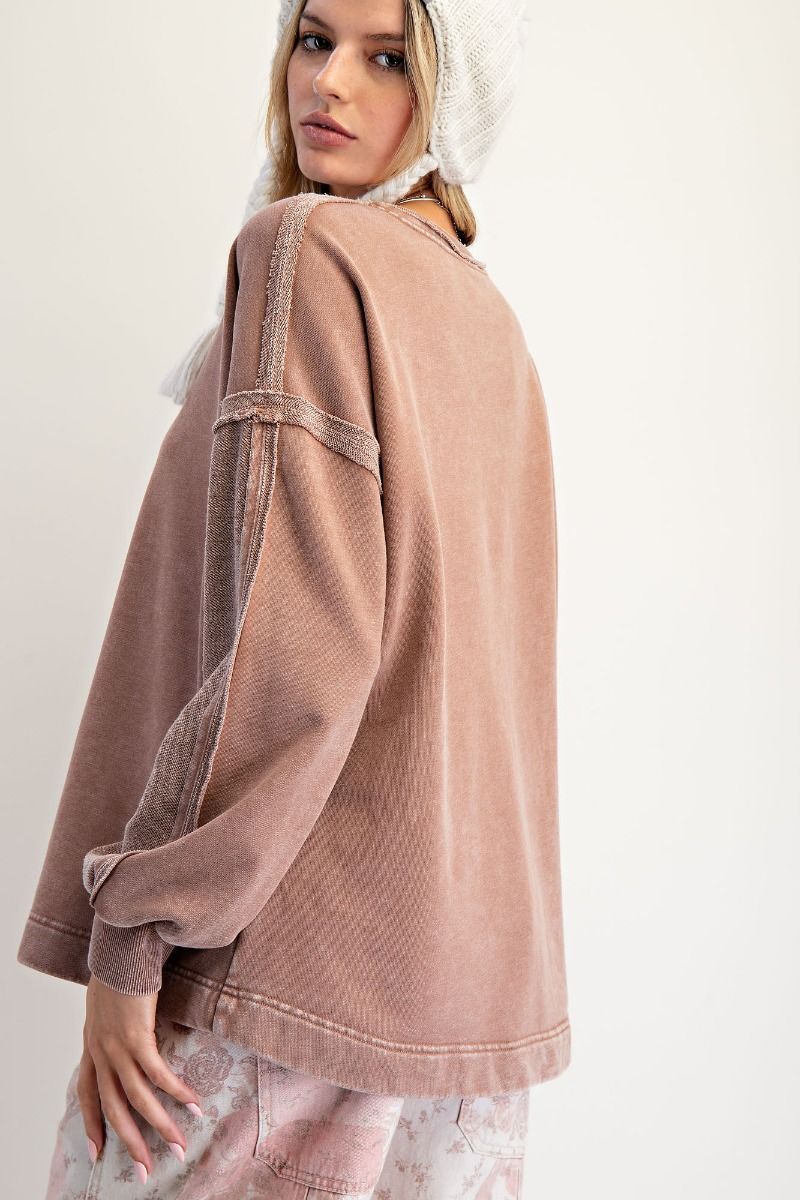 Easel Mineral Washed Terry Pullover