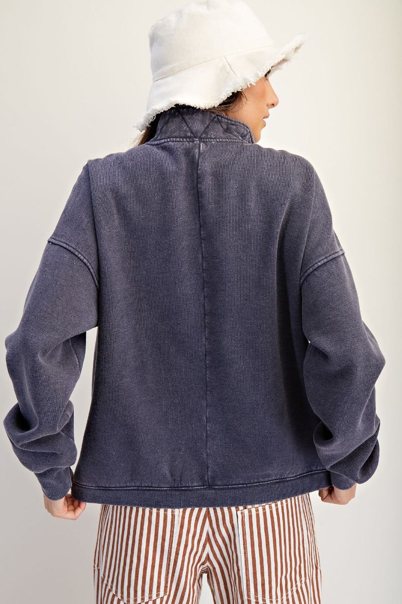 Easel Thermal Mix Washed Terry Pullover