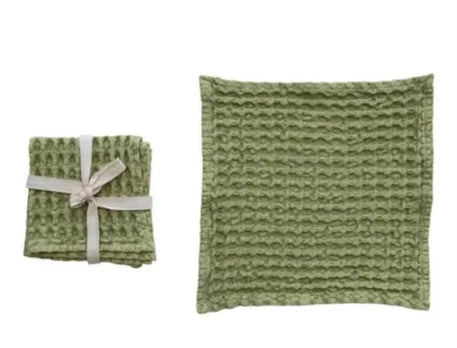 Square Stonewashed Cotton Waffle Weave Dish Cloths