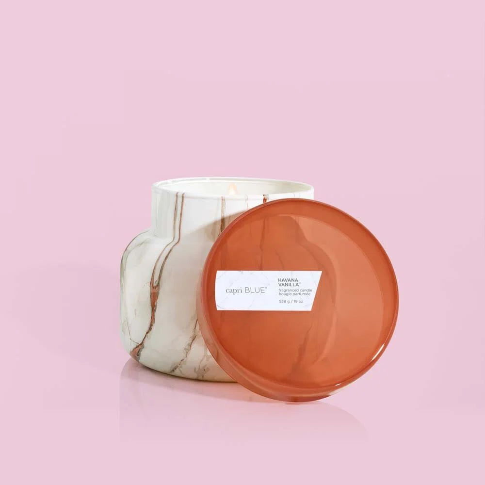 Havana Vanilla Modern Marble Printed Travel Tin, 8.5 oz