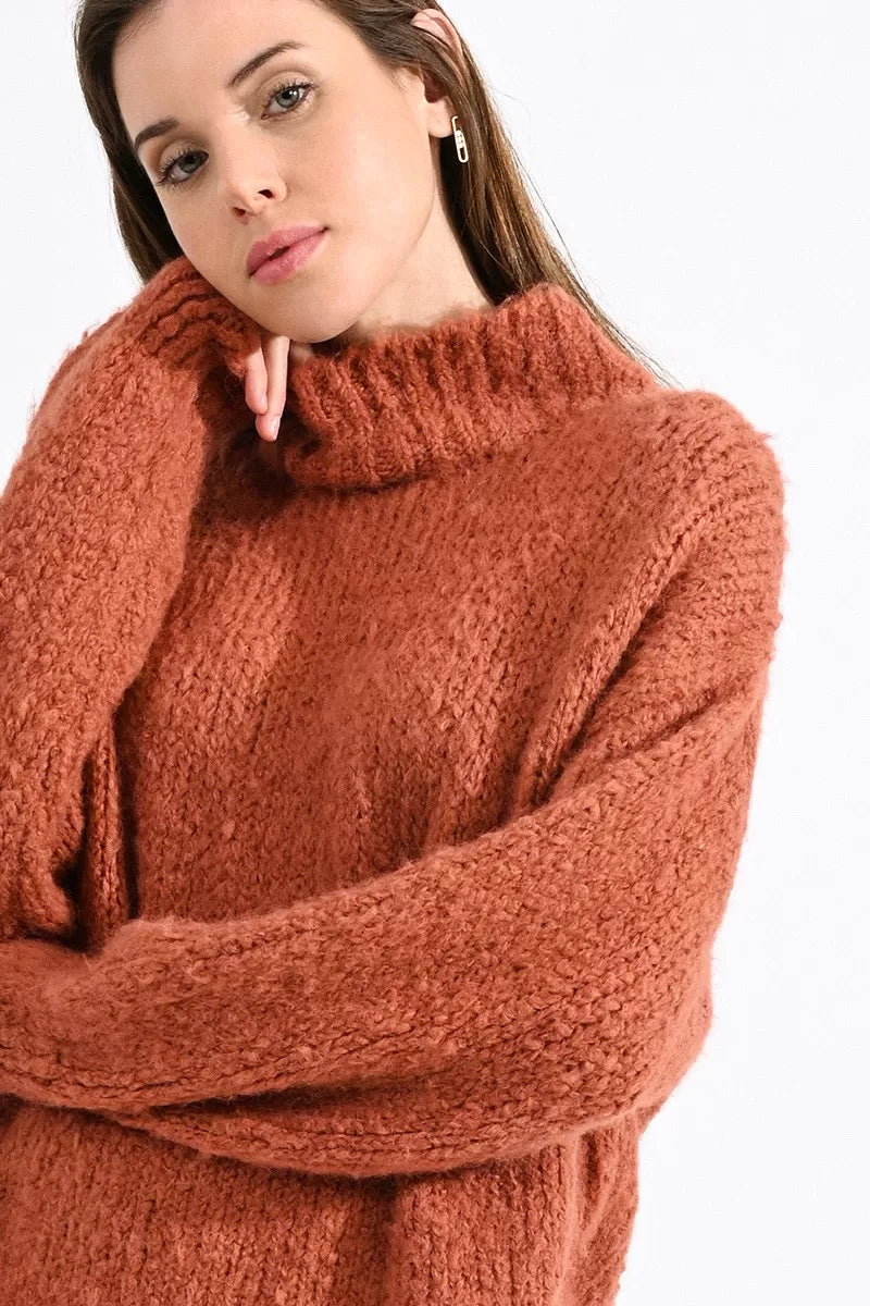 Molly Bracken High Collar In Soft Knit