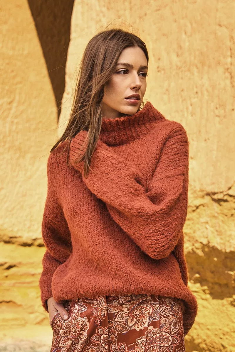 Molly Bracken High Collar In Soft Knit