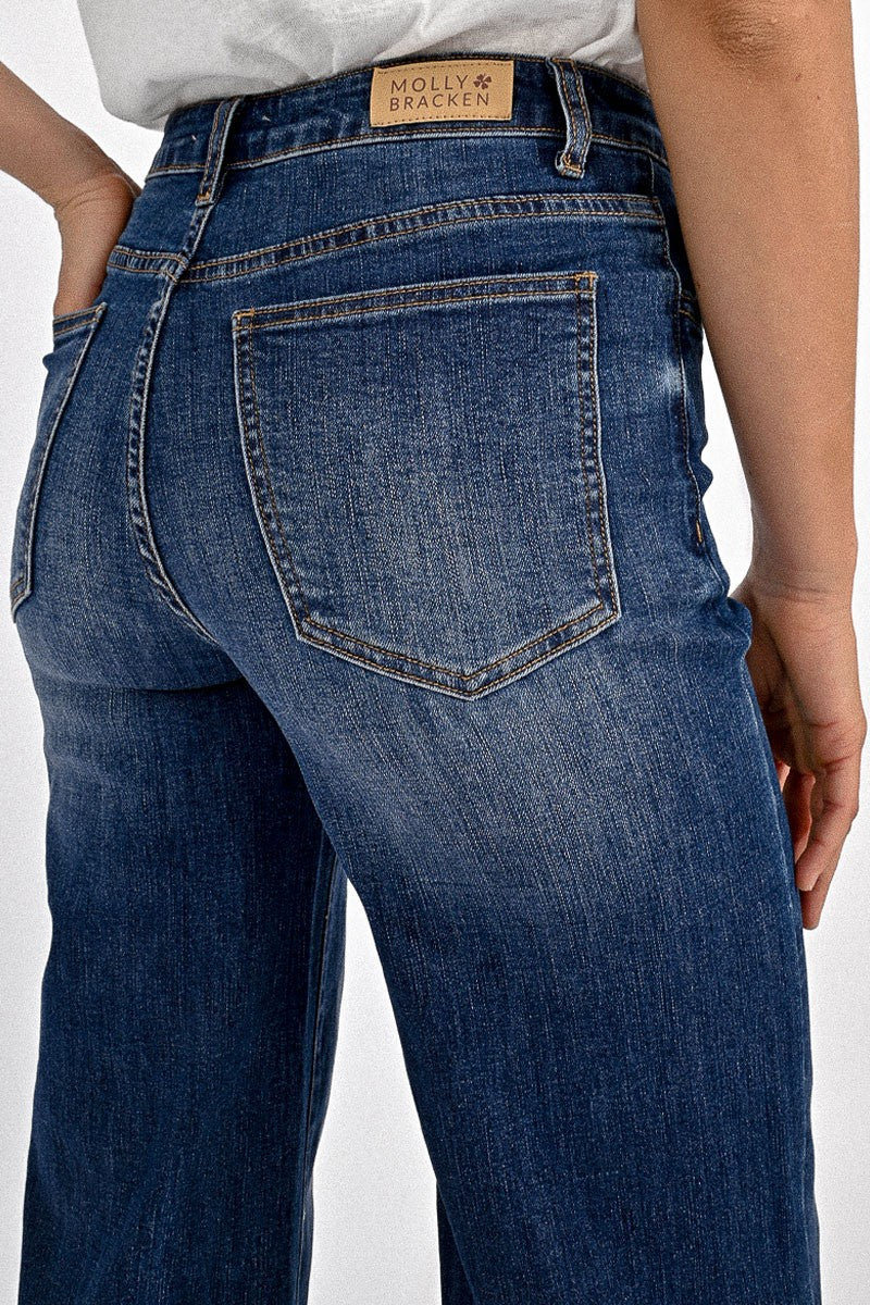 Molly Bracken High-Waisted Wide-Leg Jeans