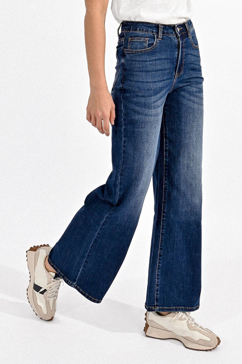 Molly Bracken High-Waisted Wide-Leg Jeans