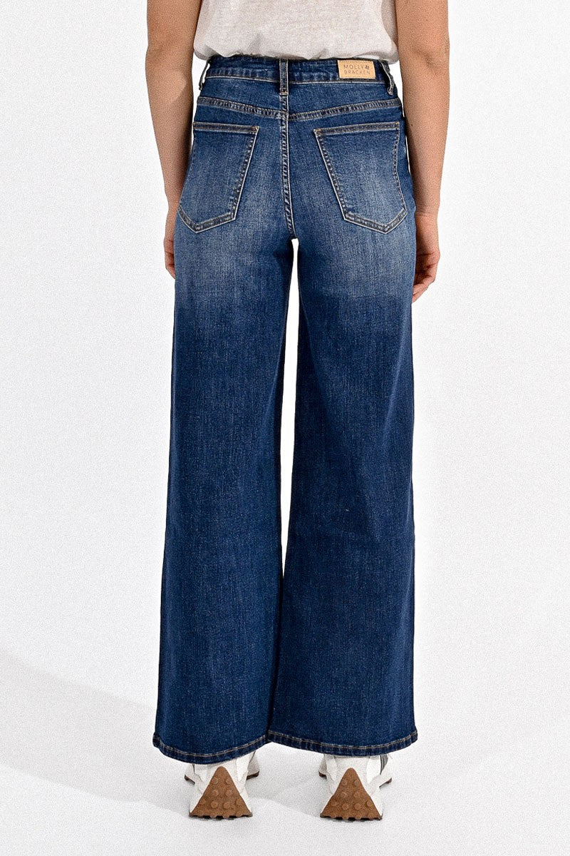 Molly Bracken High-Waisted Wide-Leg Jeans