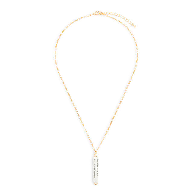 Strong Brave Smart Quote Necklace
