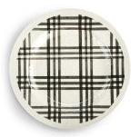 Black Plaid Melamine Dinner Plate
