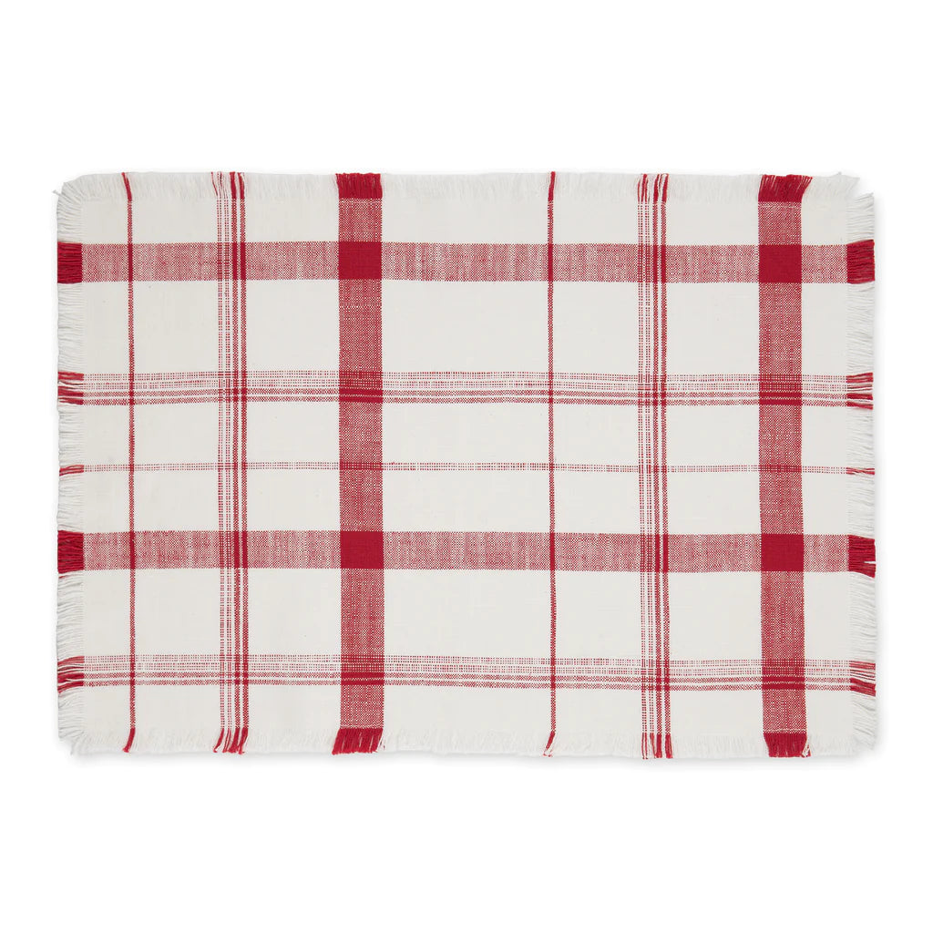 North Pole Plaid Fringe Placemat