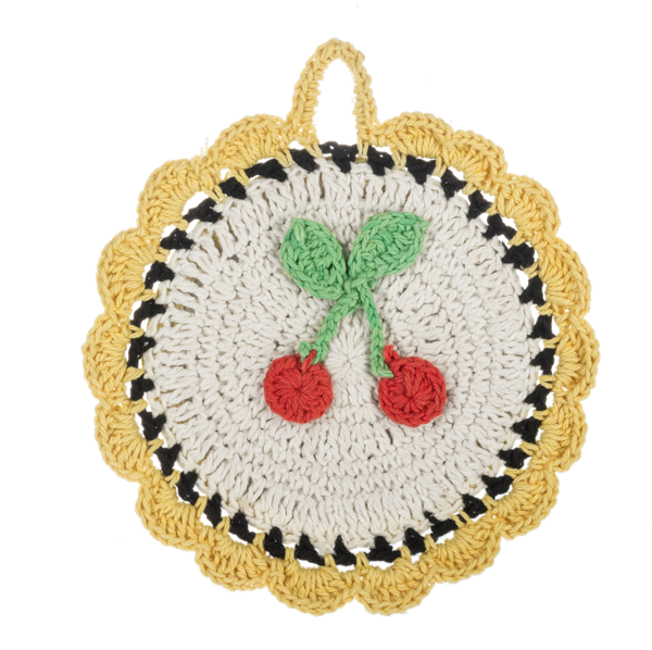 Crochet Cherry Table Trivet