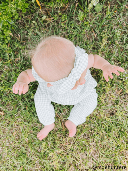 Green Gingham Baby Longall