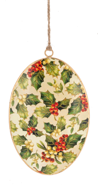 Vintage Santa/Tree Disk Ornaments