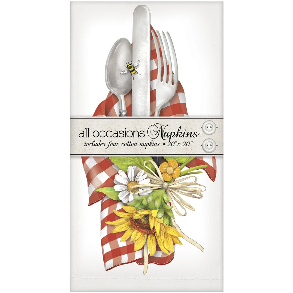Red Checker Napkin W/Cutlery Casual Napkins