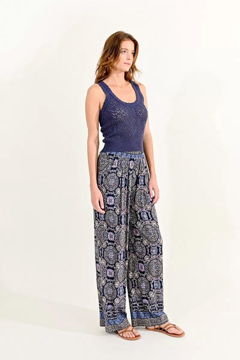 Molly Bracken Openwork Knit Double Strap Tank Top