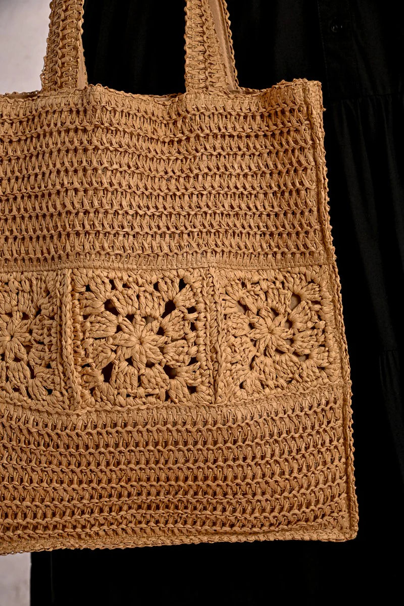Molly Bracken Openwork Straw Tote Bag