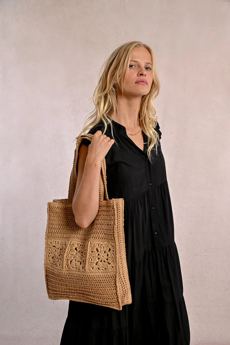 Molly Bracken Openwork Straw Tote Bag