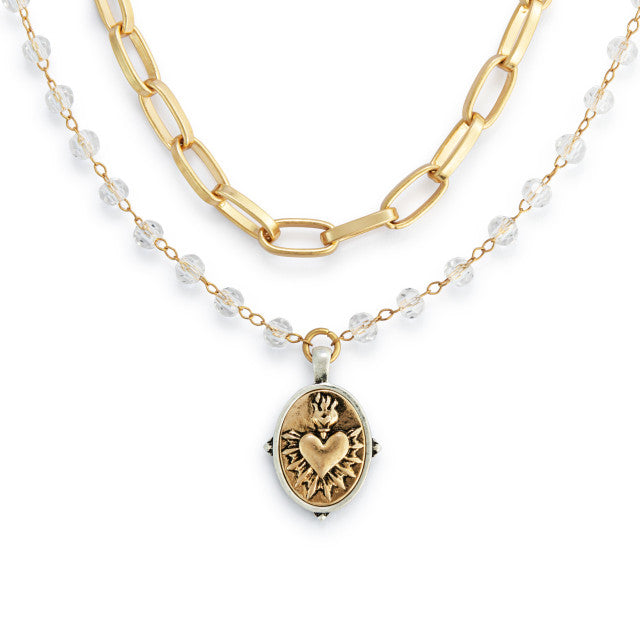 Sacred Heart Necklace - Gold or Silver
