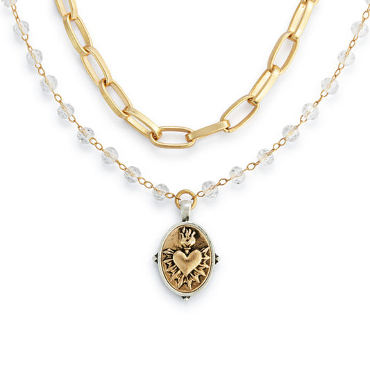 Sacred Heart Necklace - Gold or Silver