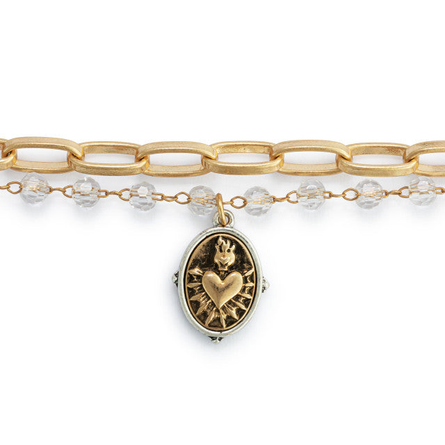 Sacred Heart Bracelet - Gold or Silver