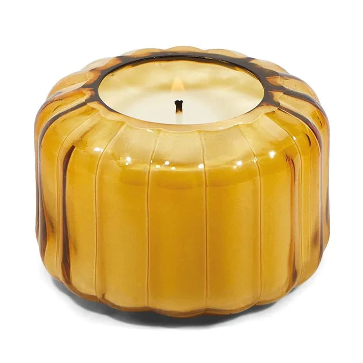 Paddywax Ribbed Glass Candle 4.5 oz. - Golden Ember