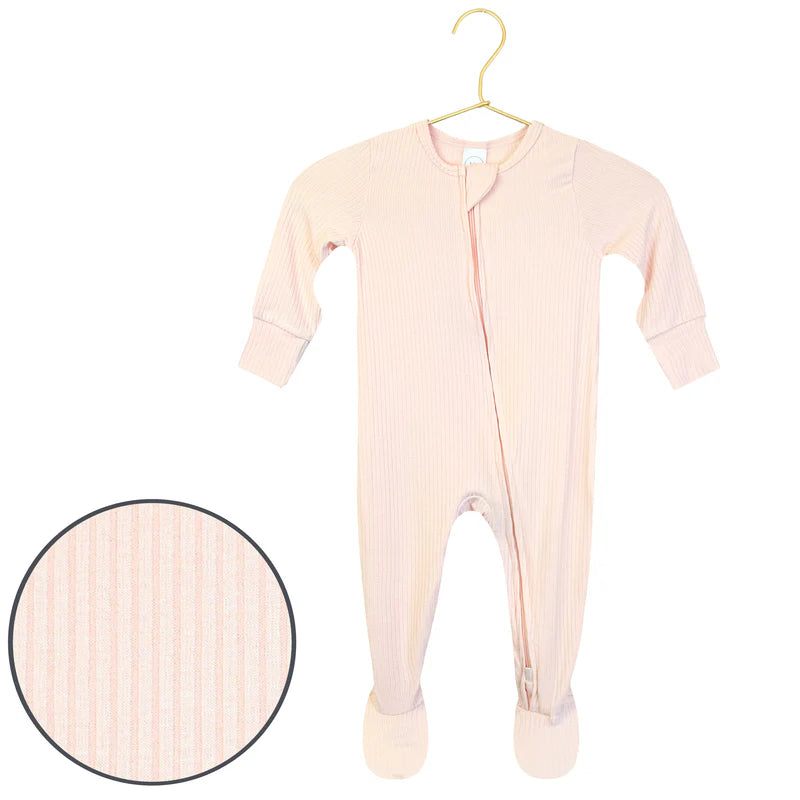 Lou Lou Zipper Footies - Rosie Ribbed