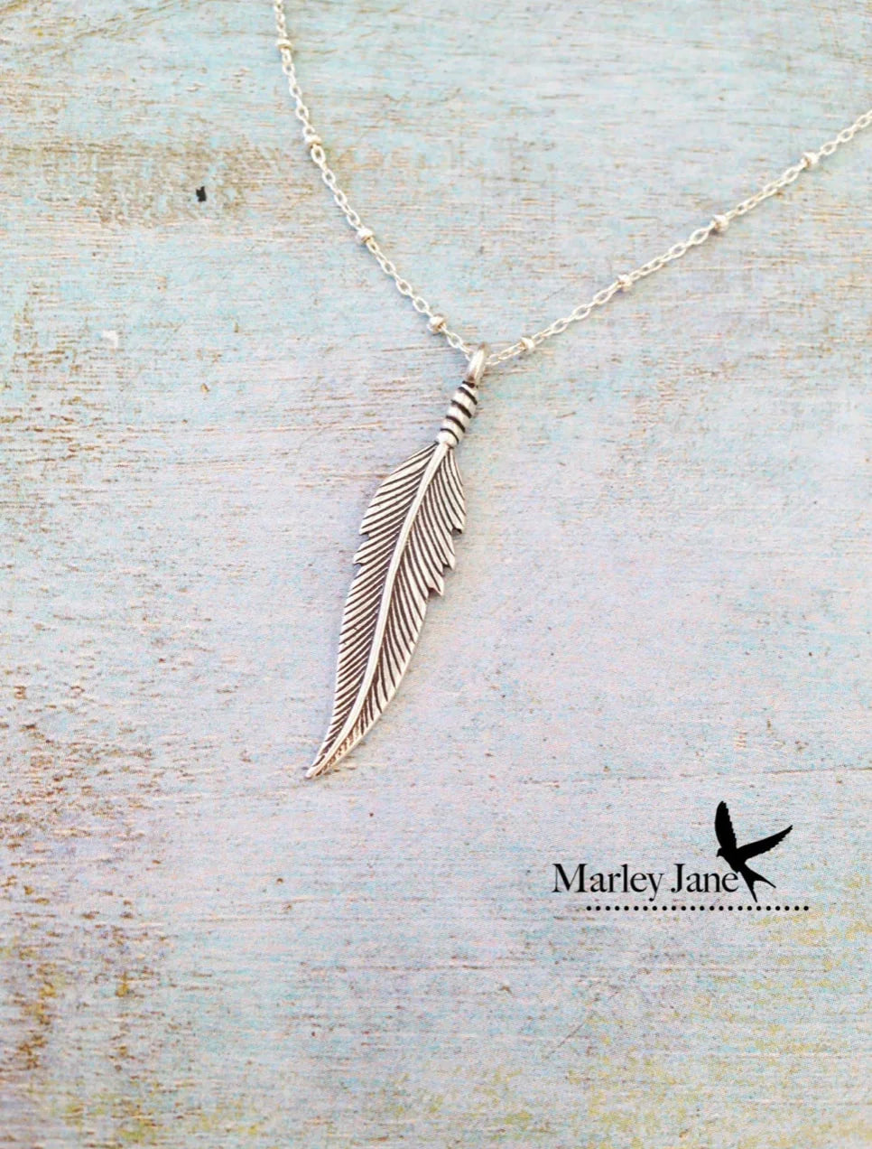 Sterling Silver Feather Necklace