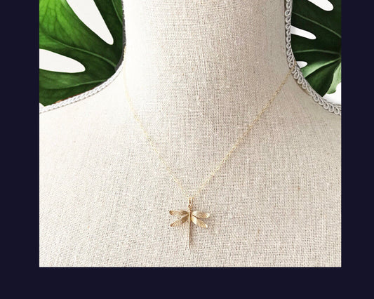 Golden Dragonfly Necklace