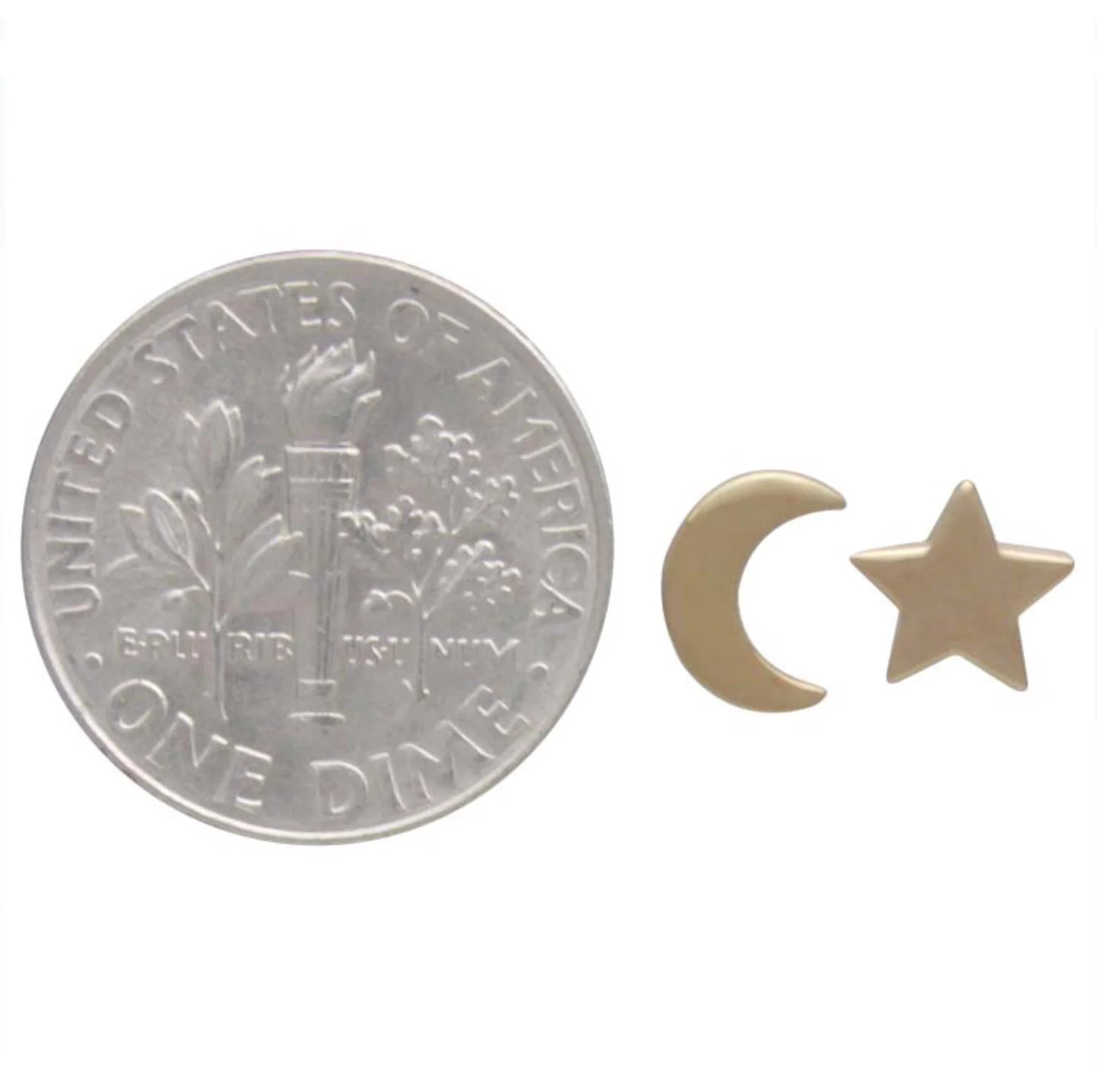 Gold Star And Moon Earrings