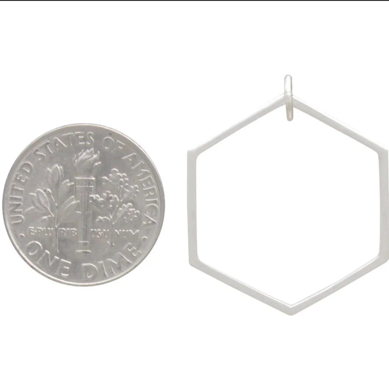 Sterling Silver Hexagon Necklace
