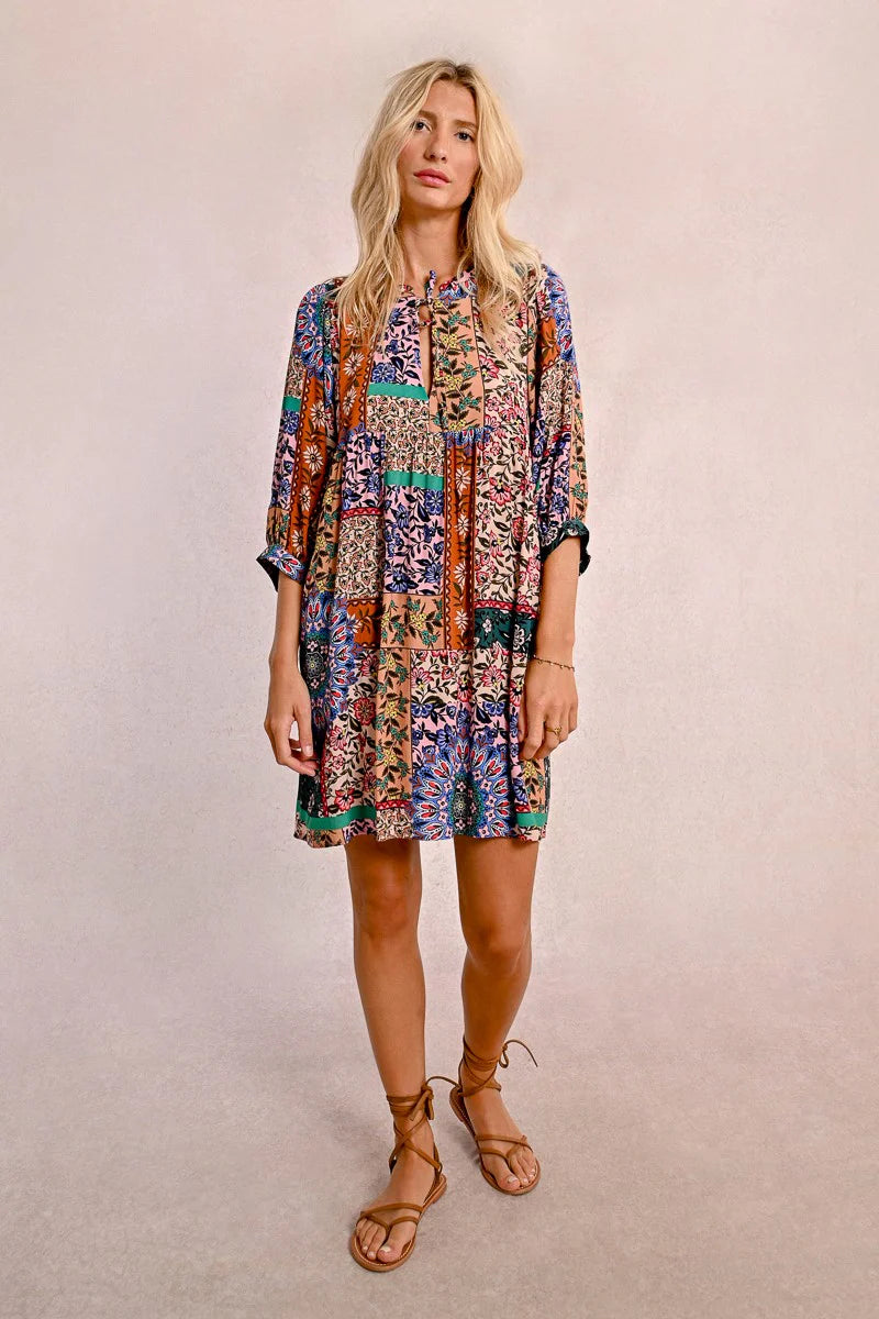 Molly Bracken Paisley Print Short Dress