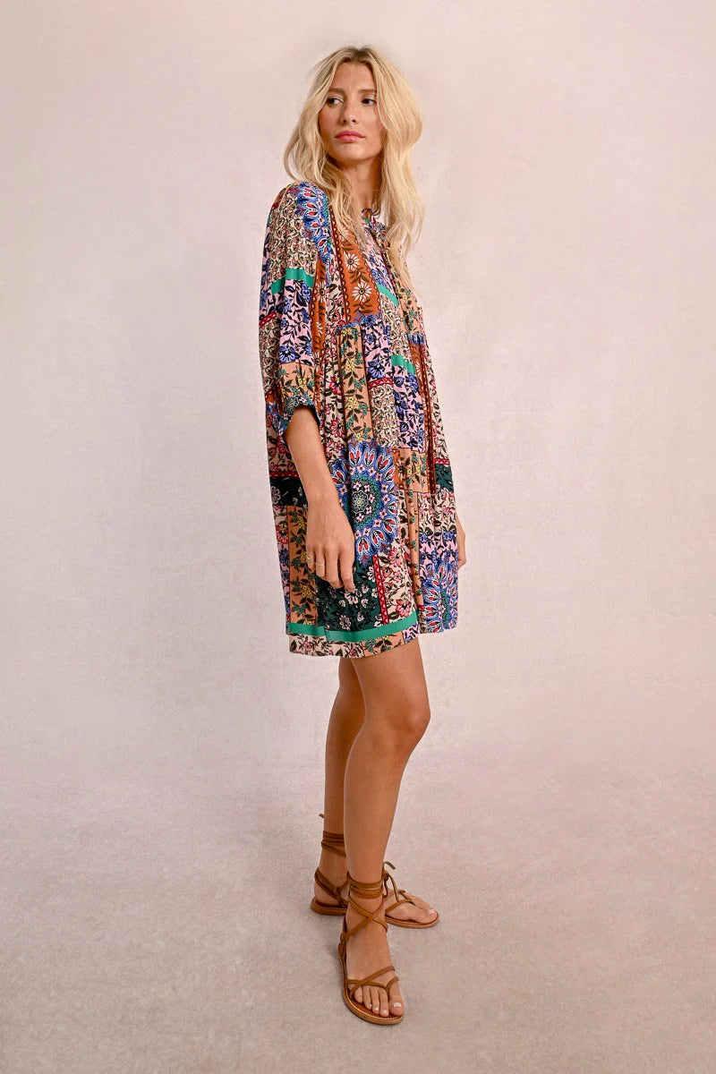Molly Bracken Paisley Print Short Dress