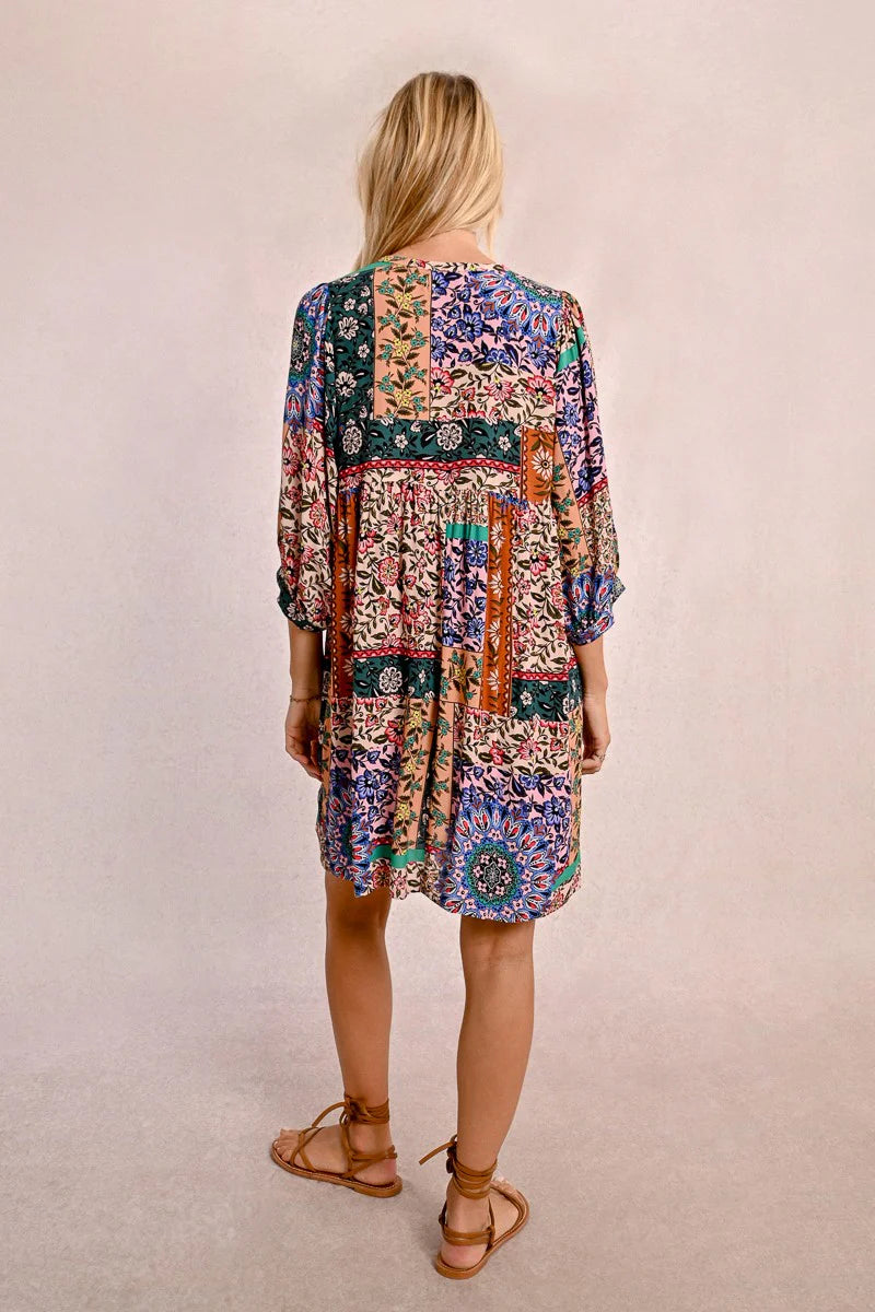 Molly Bracken Paisley Print Short Dress