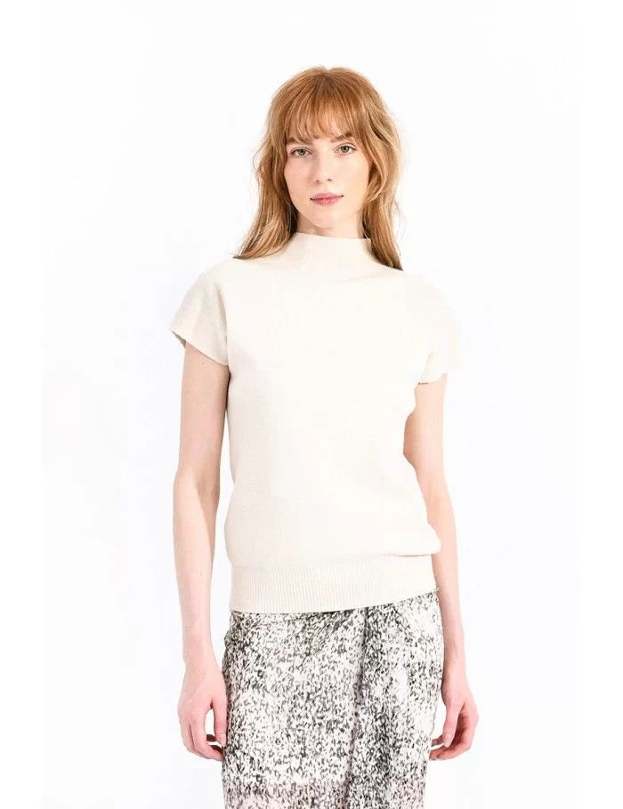 Molly Bracken Sleeveless Stand Collar Sweater
