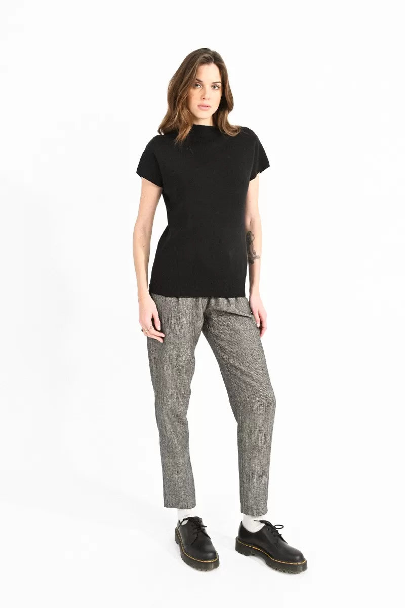 Molly Bracken Sleeveless Stand Collar Sweater