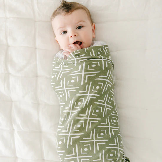 Saranoni Olive Mudcloth Stretchy Swaddle