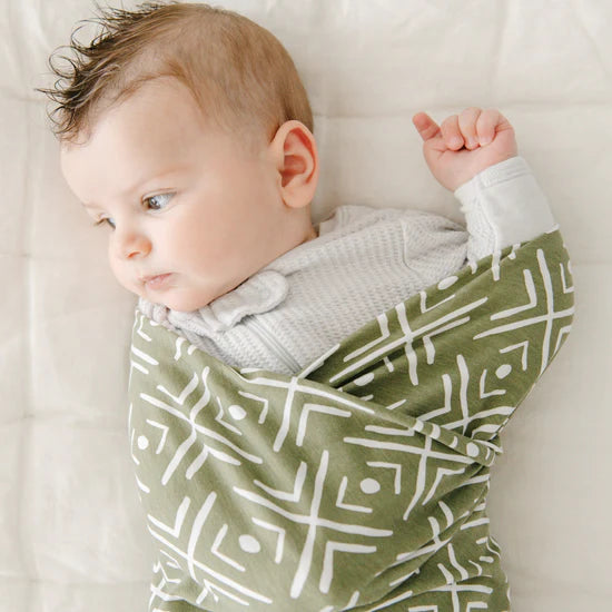 Saranoni Olive Mudcloth Stretchy Swaddle