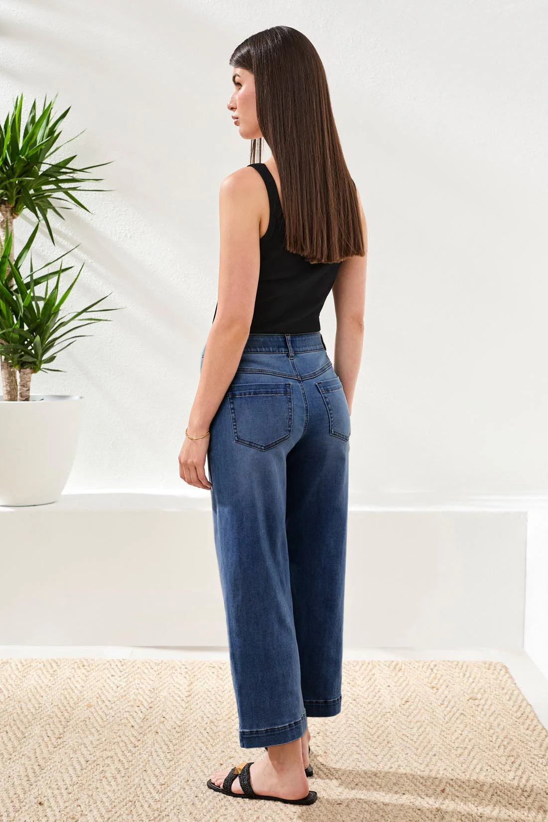 Tribal Audrey Boundless Stretch Crop Wide Leg Denim Jeans