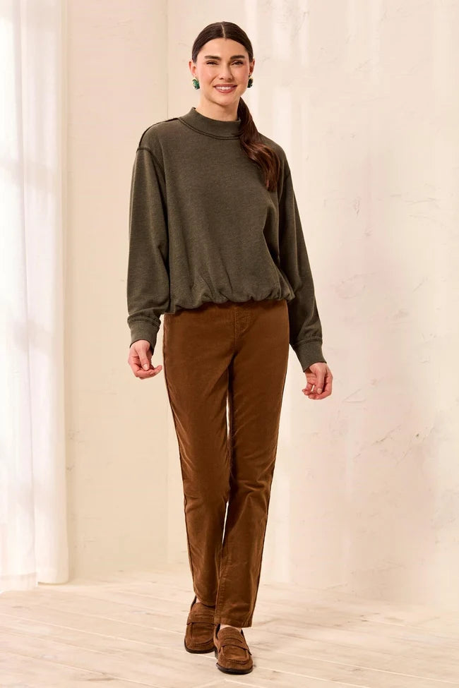 Tribal Bubble French Terry Crew Neck Long Sleeve Knit Top