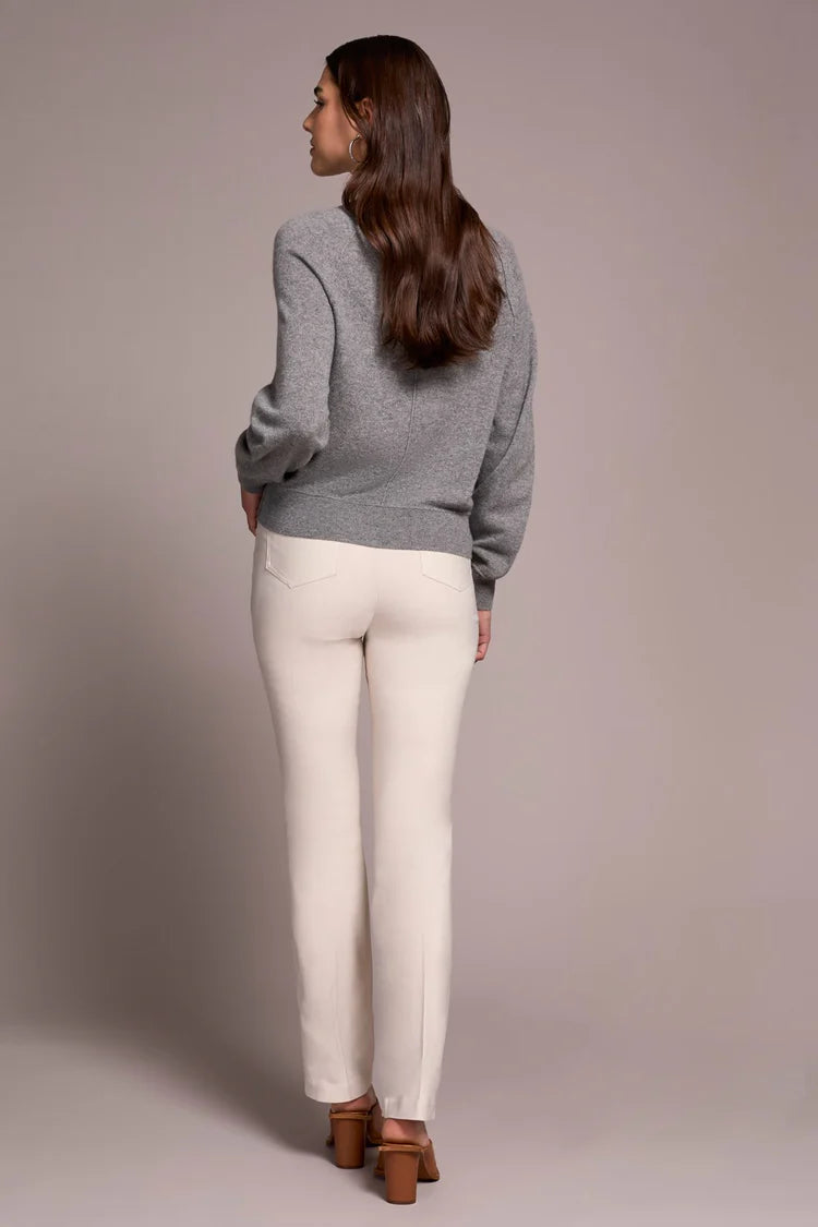 Tribal Signature Cashmere Raglan Puff Sleeve Henley Sweater