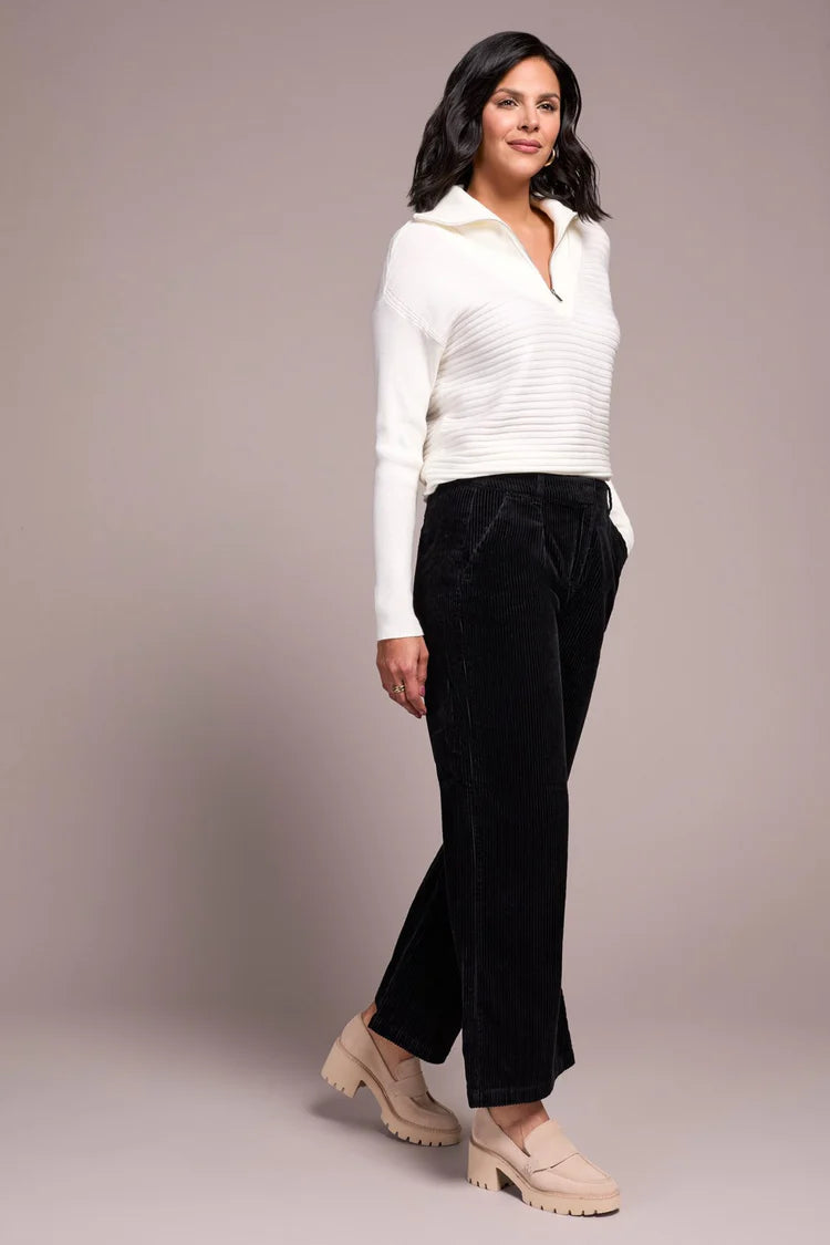 Tribal High Rise Fly-Front Wide Leg Trousers