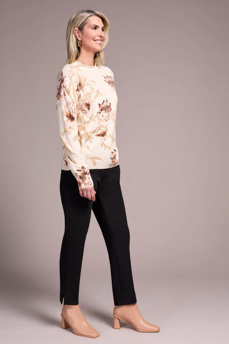 Tribal Lightweight Printed Long-Sleeve Funnel Neck Sweater